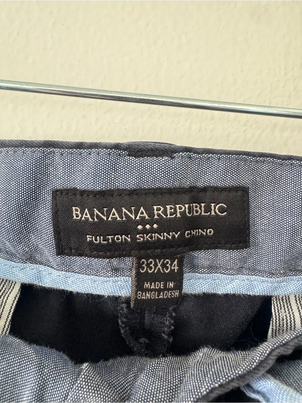 Banana Republic Fulton Skinny Chino Pants Navy Blue |Men’s 33x34 |Stretch Casual